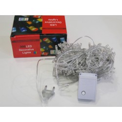 Гирлянда 300 led, цвет - RGB, белый кабель