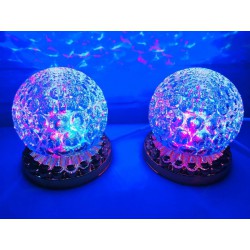 Вращающаяся диско лампа на подставке синяя G0076 lamp