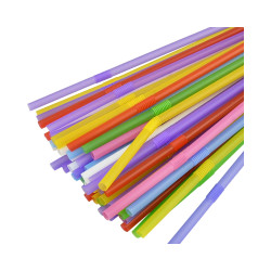 straw S100 Трубочка Гофра Микс 21см (100 шт в индивидуальной упаковке)